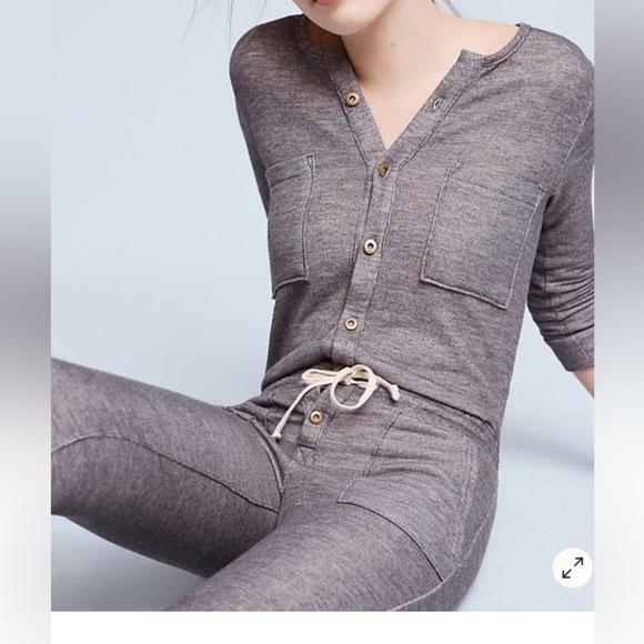 Anthro McGuire Flight Jumpsuit Gray Casual Onesie - Picture 2 of 11